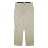 DICKIES Mens Cotton Blend Beige Regular Fit Straight Leg Trousers W32 L31