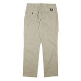 DICKIES Mens Cotton Blend Beige Regular Fit Straight Leg Trousers W32 L31