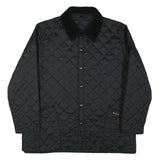 BARBOUR Mens Black Quilted Jacket XL Polyester Blend Button Closure Classic Fit