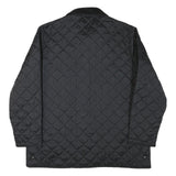 BARBOUR Mens Black Quilted Jacket XL Polyester Blend Button Closure Classic Fit