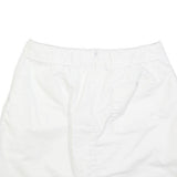 ADIDAS Womens White Mini Cotton Blend Skort S Sports Casual Zip Pocket