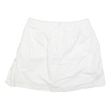 ADIDAS Womens White Mini Cotton Blend Skort S Sports Casual Zip Pocket