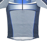 LG Mens Blue & Grey Cycling T-Shirt M Short Sleeve 1/4 Zip Sportswear