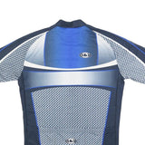 LG Mens Blue & Grey Cycling T-Shirt M Short Sleeve 1/4 Zip Sportswear