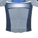 LG Mens Blue & Grey Cycling T-Shirt M Short Sleeve 1/4 Zip Sportswear