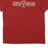 TRUE RELIGION Mens Red Graphic T-Shirt L Short Sleeve Crew Neck Cotton Blend