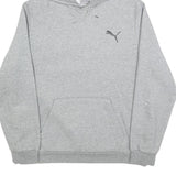 PUMA Mens Grey Hoodie L Cotton Pullover Drawstring Hood Casual Sweatshirt