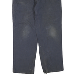CARHARTT Mens Regular Fit Navy Blue Cotton Blend Work Trousers W36 L32 Durable