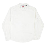 WRANGLER Mens White Shirt XL Cotton Blend Lightweight Casual Long Sleeve Button