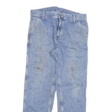 CARHARTT Mens Regular Fit Denim Blue Jeans W32 L32 Workwear Utility Zip Pocket