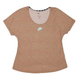 NIKE Mens Brown Dri-Fit T-Shirt S Short Sleeve Round Neck Lightweight Sport