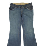 Womens Regular Fit Flared Denim Cotton Blend Blue Jeans W32 L35 Classic Style