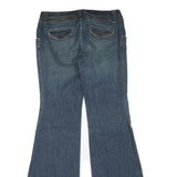Womens Regular Fit Flared Denim Cotton Blend Blue Jeans W32 L35 Classic Style
