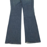 Womens Regular Fit Flared Denim Cotton Blend Blue Jeans W32 L35 Classic Style