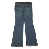 Womens Regular Fit Flared Denim Cotton Blend Blue Jeans W32 L35 Classic Style