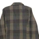 MISS ASHLEY Womens Green & Brown Checked Tailored Jacket XL Wool Blend Button