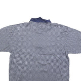 NAUTICA Mens Blue & White Printed Short Sleeve Polo Shirt L Cotton Blend Casual