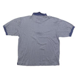 NAUTICA Mens Blue & White Printed Short Sleeve Polo Shirt L Cotton Blend Casual