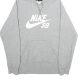 NIKE SB Mens Grey Pullover Hoodie S Cotton Blend Casual Skatewear