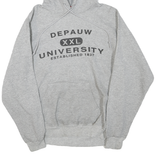 CHAMPION Mens Grey Depauw University Pullover Hoodie M Cotton Blend Comfort