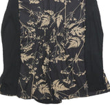 JOE BROWNS Womens Black & Beige Floral Day Dress Cotton Blend Long Sleeve UK 12