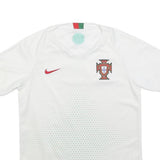 NIKE Boys White Football T-Shirt M Short Sleeve V-Neck Portugal Crest