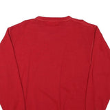 PEAK PERFORMANCE Mens Red Plain Cotton Blend Jumper Crew Neck Basic Knit L