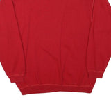 PEAK PERFORMANCE Mens Red Plain Cotton Blend Jumper Crew Neck Basic Knit L