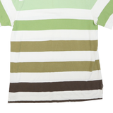 TOMMY HILFIGER Mens White & Green Striped Short Sleeve Polo Shirt XL