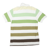 TOMMY HILFIGER Mens White & Green Striped Short Sleeve Polo Shirt XL