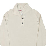 TOMMY HILFIGER Mens Cream Cotton Blend Patterned Pullover Chunky Knit XL
