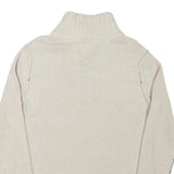 TOMMY HILFIGER Mens Cream Cotton Blend Patterned Pullover Chunky Knit XL