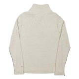 TOMMY HILFIGER Mens Cream Cotton Blend Patterned Pullover Chunky Knit XL