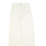 & OTHER STORIES Womens Cotton Blend White Relaxed Straight Trousers W25 L32