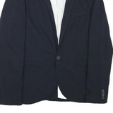 ZARA MAN Mens Navy Blue Jacket S Cotton Blend Button Closure Classic Tailored