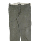 CARHARTT Mens Cotton Blend Green Regular Cargo Trousers W36 L32 Workwear Utility