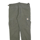 CARHARTT Mens Cotton Blend Green Regular Cargo Trousers W36 L32 Workwear Utility
