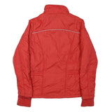 ASICS Womens Red Jacket M Polyester Blend Plain Casual Sports Zip Closure