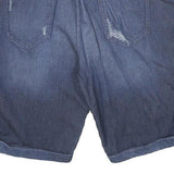 JUICY COUTURE Womens Shorts Blue Denim Casual UK 14 W34 Cotton Blend