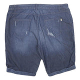 JUICY COUTURE Womens Shorts Blue Denim Casual UK 14 W34 Cotton Blend