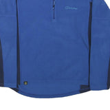 BERGHAUS Mens Blue & Navy Plain Pullover Jumper Quarter Zip Polyester Blend L
