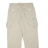 BIG BEAR Mens Polyester Blend Beige Relaxed Cargo Trousers W32 L31 Utility