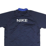 NIKE Mens Blue & Navy Zip Front Sports Jacket XL Polyester Blend Short Sleeve