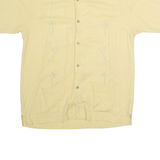MONTE CARLO Mens Yellow Shirt M Cotton Short Sleeve Casual Summer