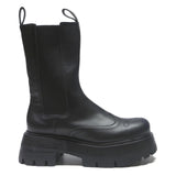 CHARLES & KEITH Womens Black Chelsea Boots Synthetic UK 6 Platform Lug Sole