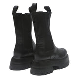 CHARLES & KEITH Womens Black Chelsea Boots Synthetic UK 6 Platform Lug Sole