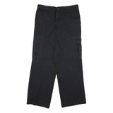 DICKIES Mens Cotton Blend Black Regular Straight Trousers W34 L31 Cargo Workwear