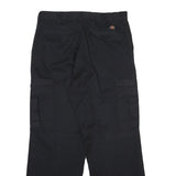 DICKIES Mens Cotton Blend Black Regular Straight Trousers W34 L31 Cargo Workwear