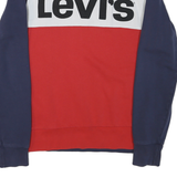 LEVI'S Mens Navy & Red Sweatshirt Crew Neck S Cotton Blend Logo