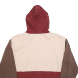 KARL KANI Mens Beige & Brown & Red Colourblock Hoodie L Cotton Blend Pullover